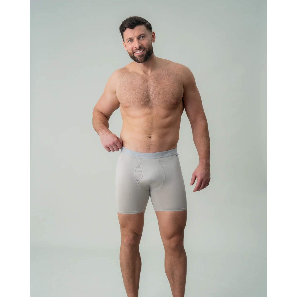 NADS Organic Boxer Briefs Gray Mens XL Cotton Stretch Underwear New